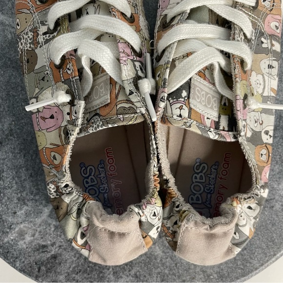 Bobs Dog Print Pattern Style Slip On Laced Shoes 7.5 - Picture 6 of 10